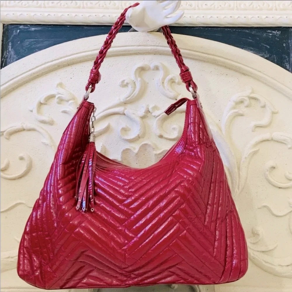 Cole Haan Genevieve Quilted Patent Leather Hobo